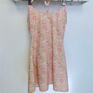 Outdoor Voices Swirl Pattern Mini Dress - Pink and Green CS